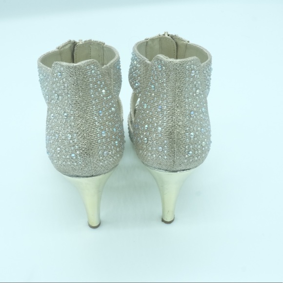 Rhinestone Gold Mirage Sparkle Heel Shoes Pumps - Picture 3 of 5